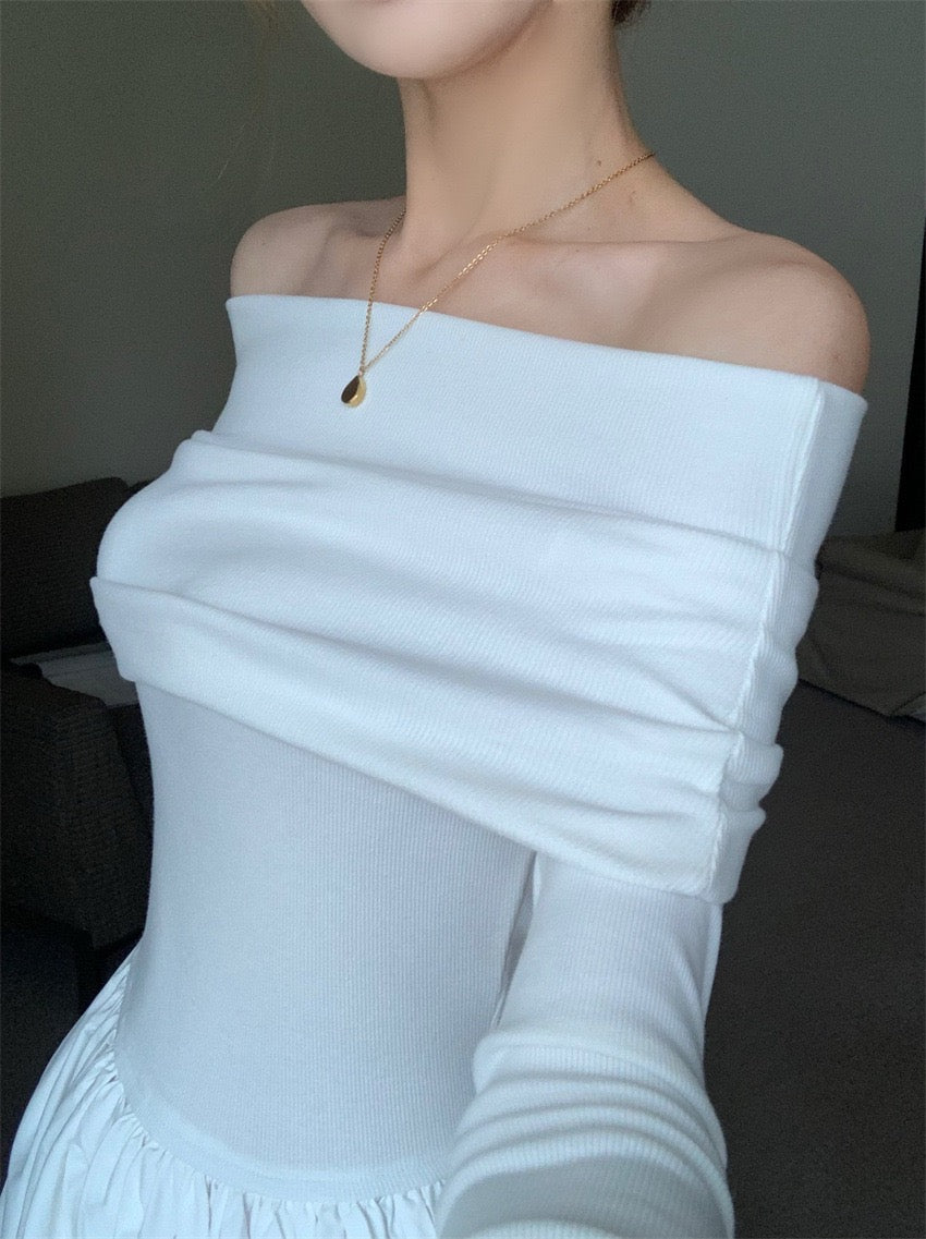 Off Shoulder Criss Cross Long Dress