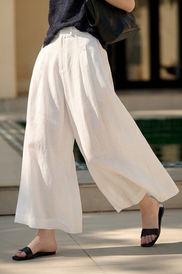 Breezy Linen Relaxed Wide Leg Pants