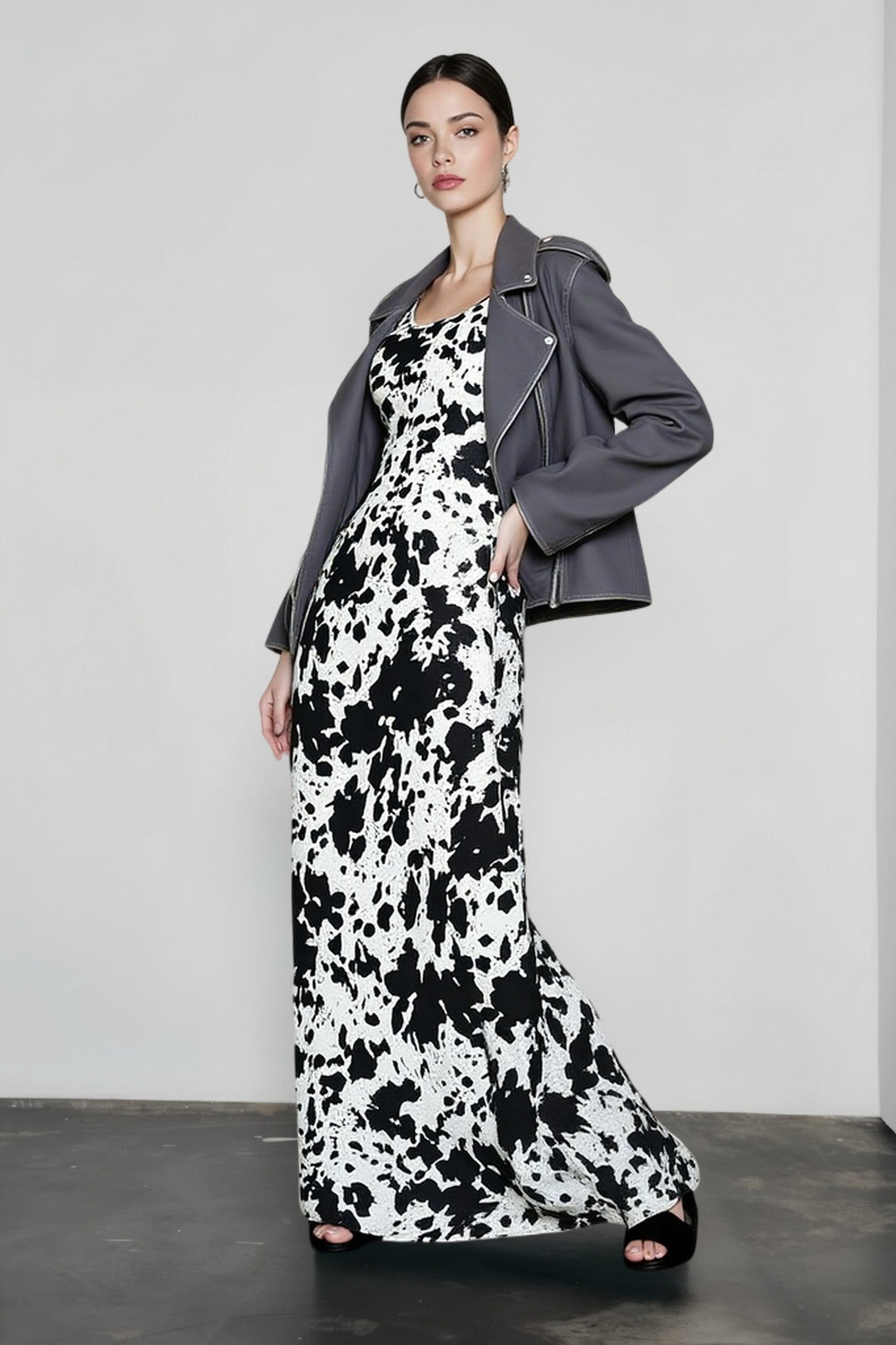 Vintage Floral High-Waist Slip Dress