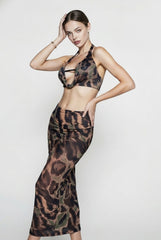 Sheer Sexy Leopard Print Vacation Set