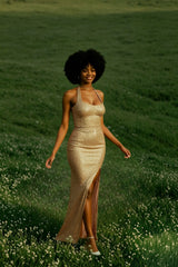 Metallic Gold Bodycon Party Dress