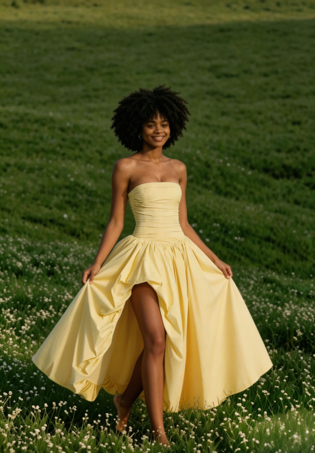 Strapless Ruched A Line Formal Dress