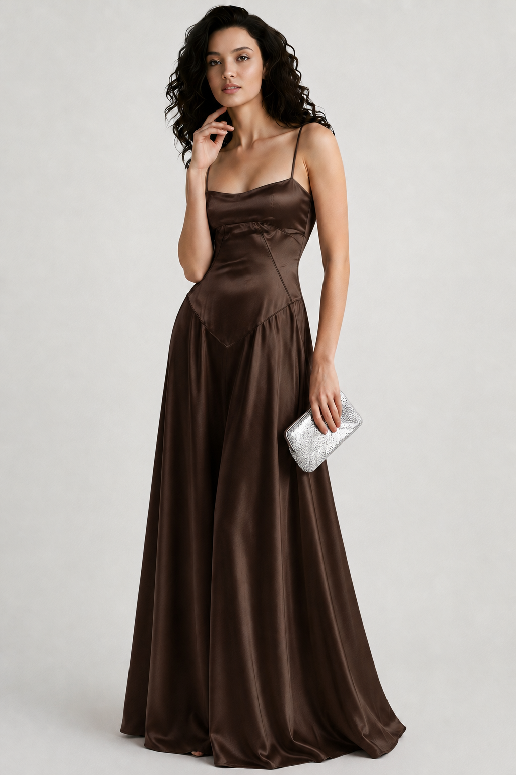 Sexy Cami Slim Fit Back Tie Long Prom Dress
