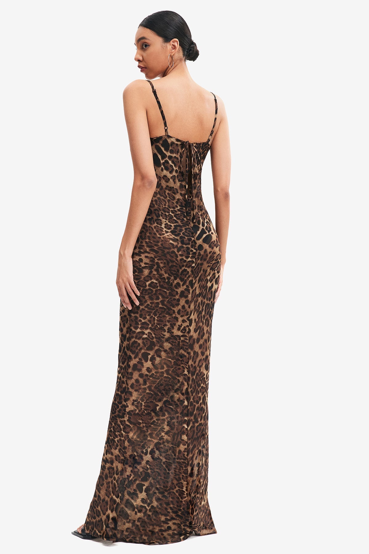 Leopard Print Floor Length Maxi Dress