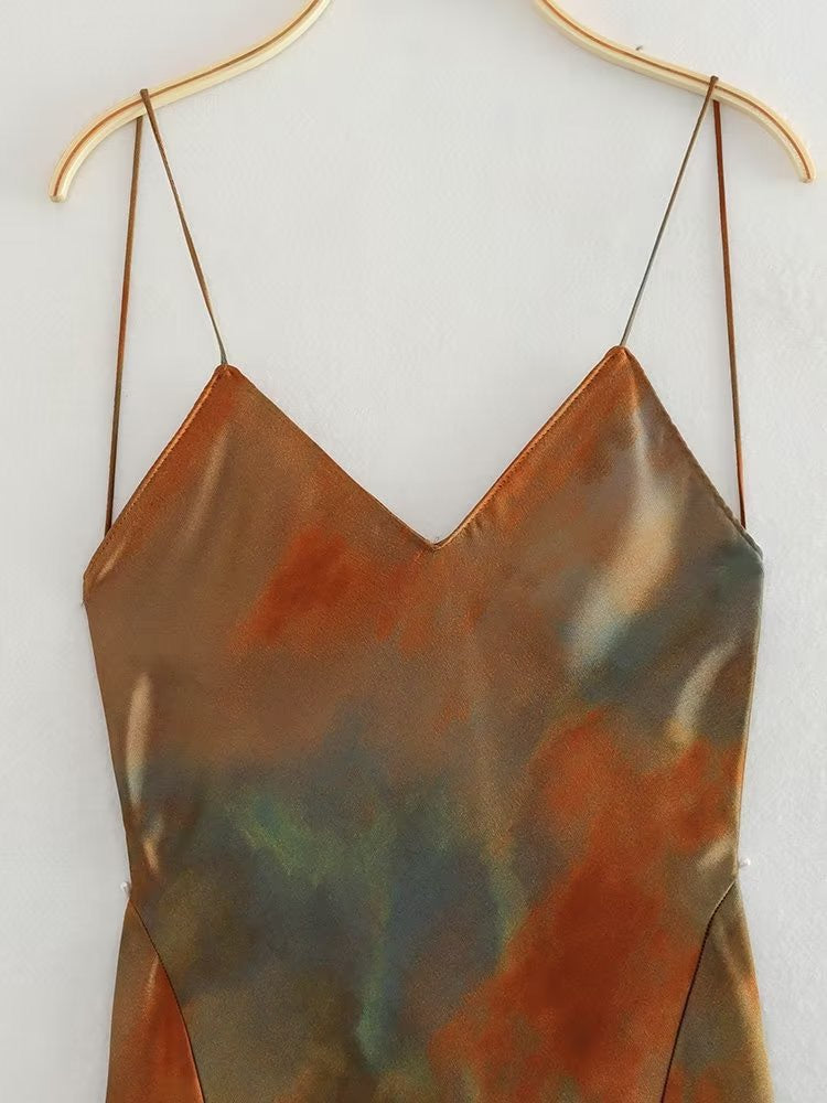 Neptune Satin Open Back Long Dress