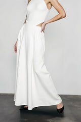 Satin High Waist Circle Maxi Skirt