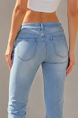 Low Waist High Stretch Flared Jeans