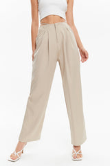 High Waist Tie Back Wide Leg Pants