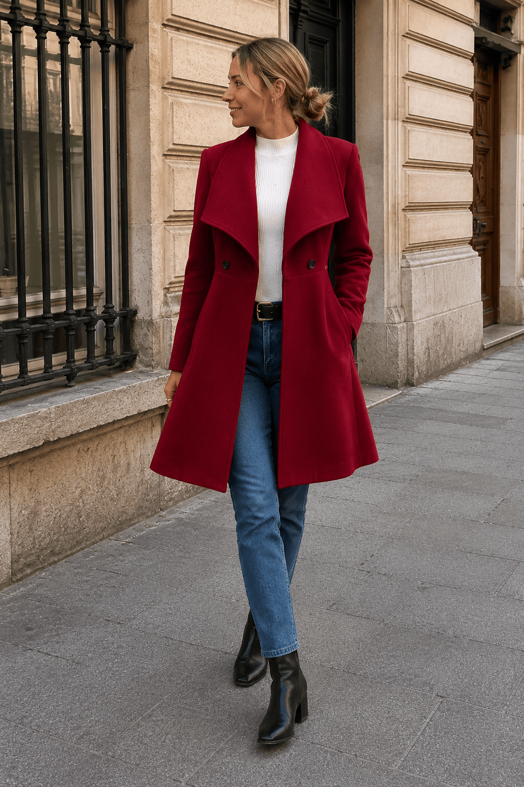 Belted Wool Long Coat