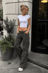 Denim Street Pocket Low Waist Cargo Pants