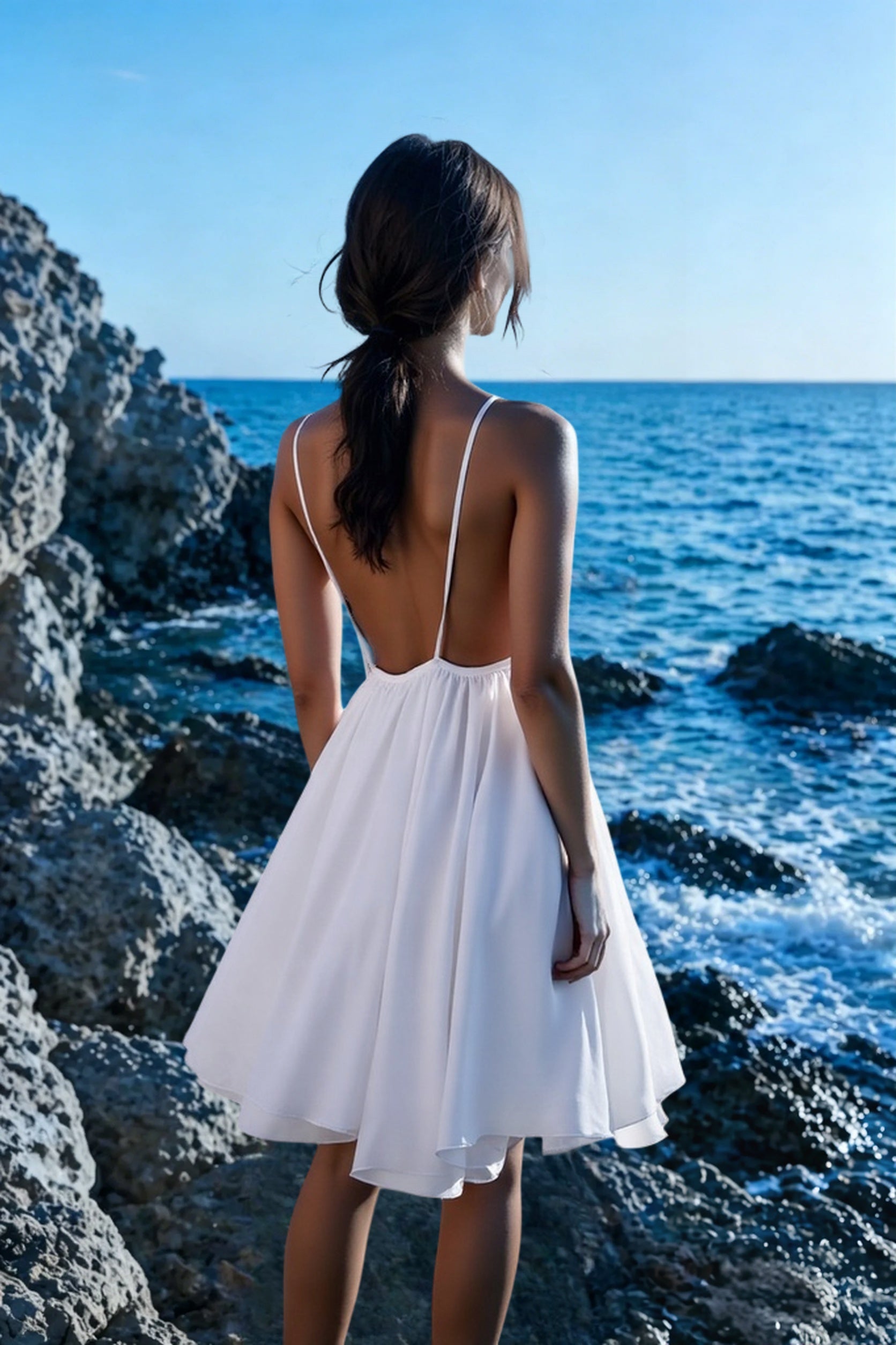 Solid Pleated Flowy Cami Mini Dress