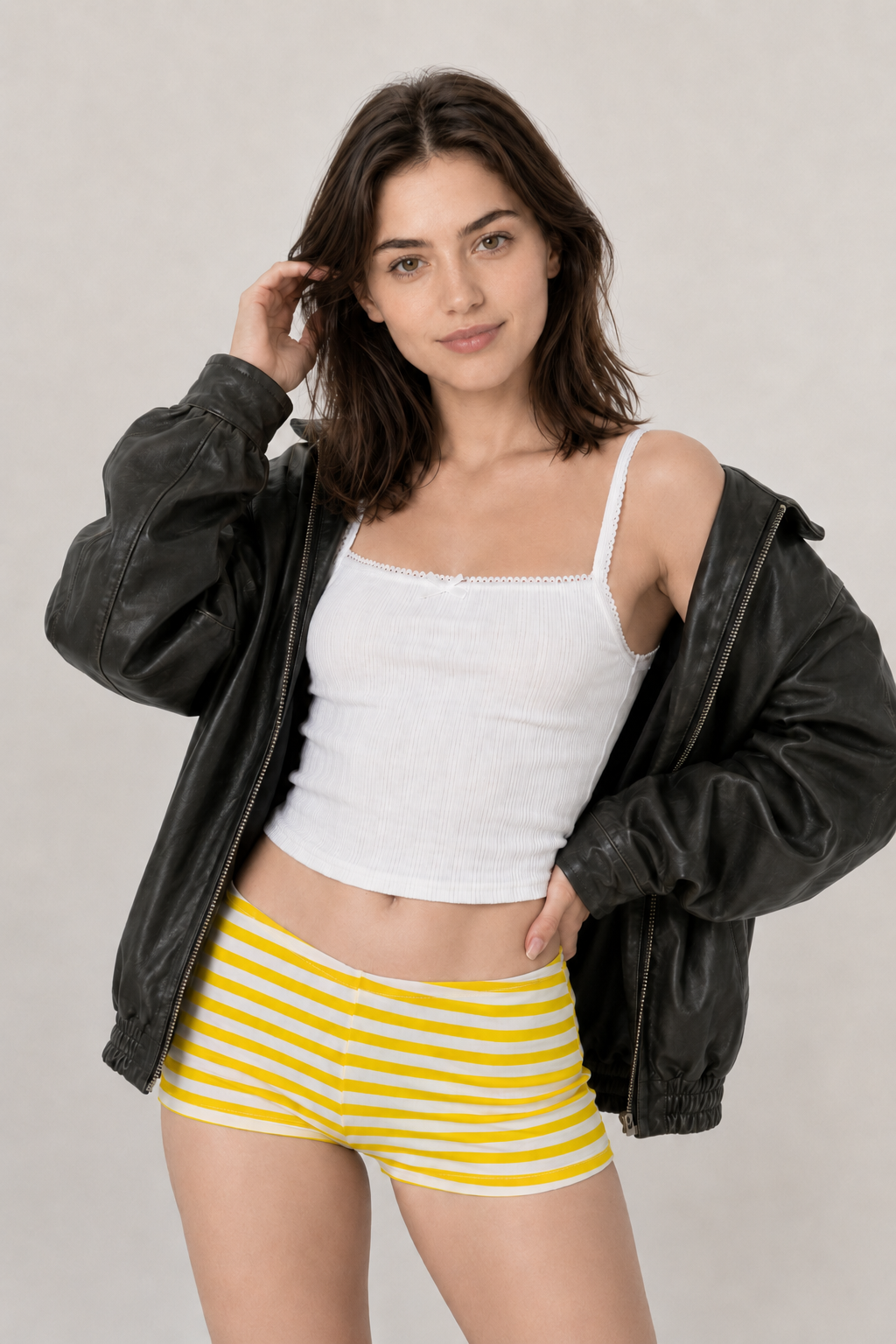 Casual Chic Stripe Skinny Low Waist Shorts