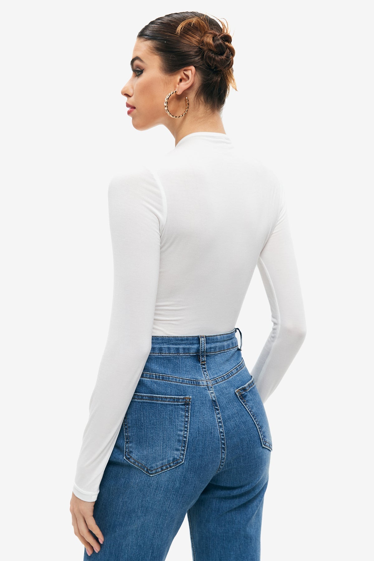 Cut Out Metallic Detail Bodysuit