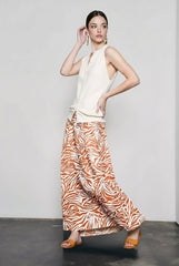 Elegant Zebra Print Umbrella Vacation Skirt