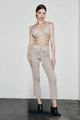 Cutout Bikini Top Tie Pants Vacation Set