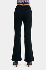 High Waist Solid Flared Pants