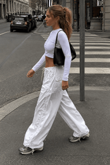 Fashionable Low-Waisted Drawstring Cargo Pant