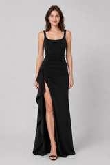 Sexy Spaghetti Strap High Slit Maxi Party Dress