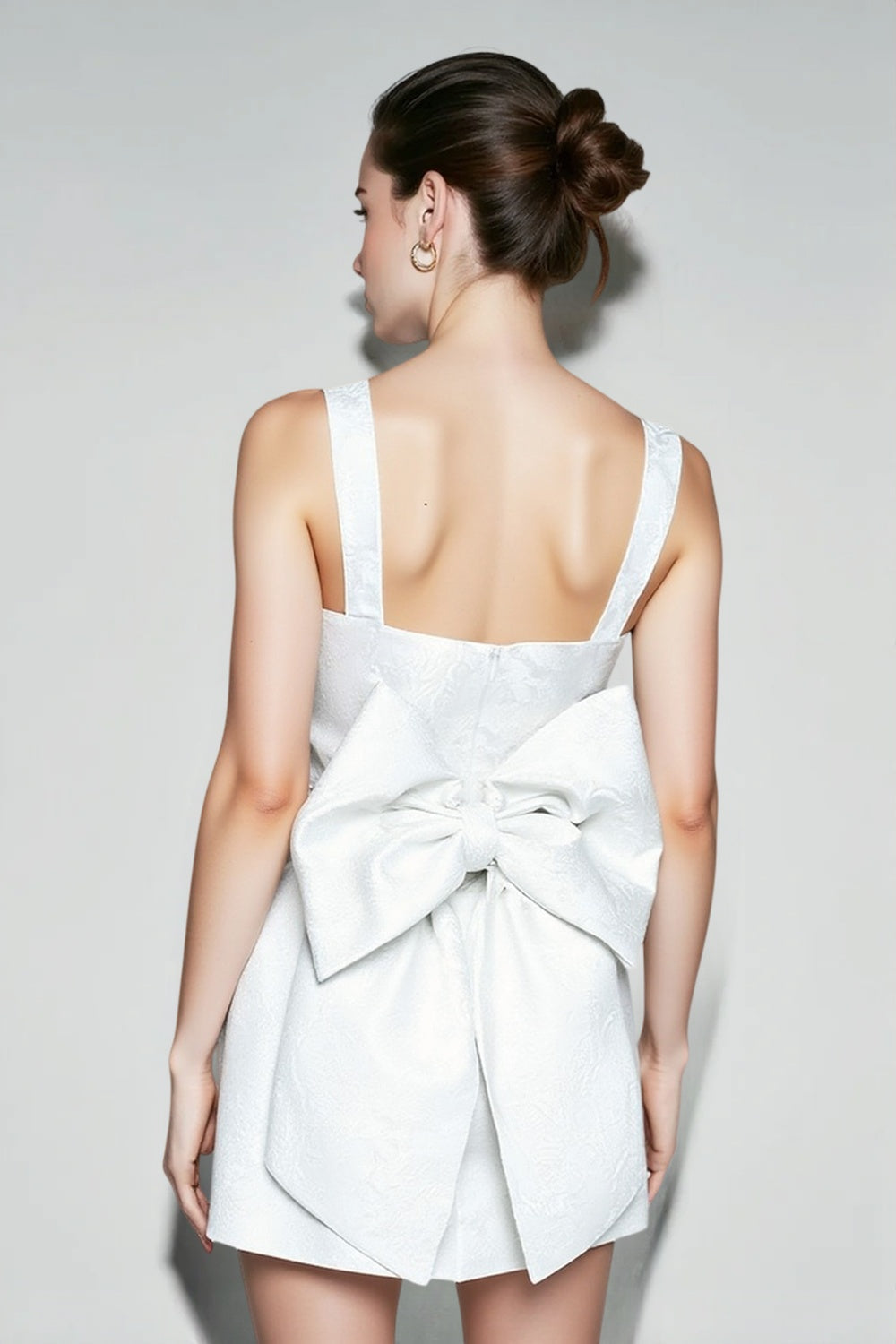 Square Neck Bow Bodycon Party Dress