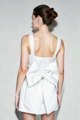 Square Neck Bow Bodycon Party Dress