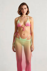 Sexy Gradient Triangle Three Piece Swim Set