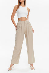 High Waist Tie Back Wide Leg Pants