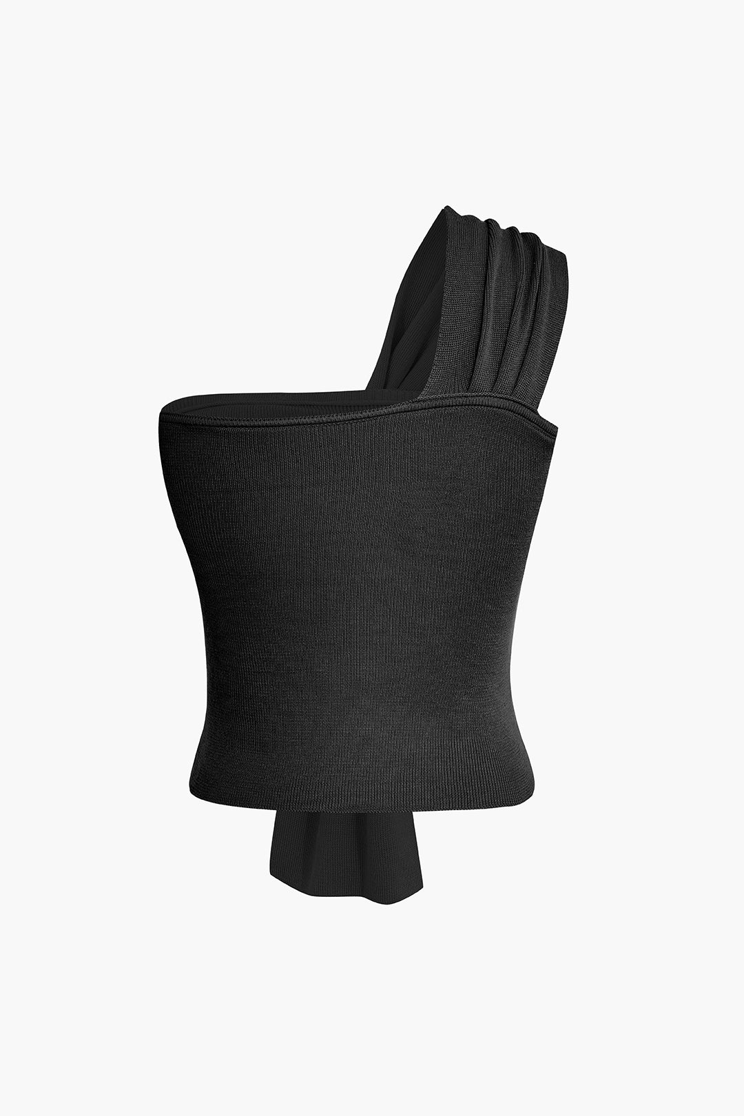 Twist One Shoulder Knit Tank Top