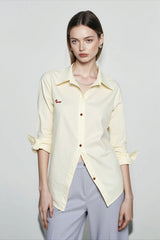 Linen Blend Embroidered Blouse