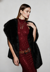 Solid Sparkling Halter Bodycon Formal Dress