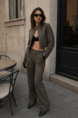 Vintage Stand Collar Suede Jacket