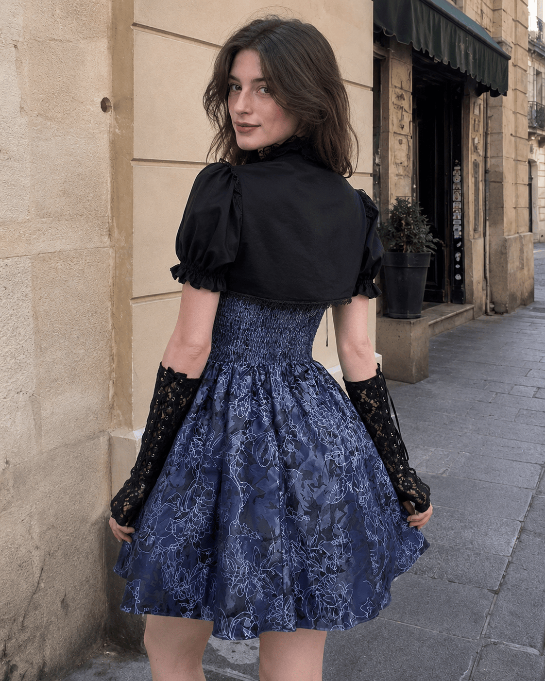 Halloween Two-Tone Jacquard Gothic Dress