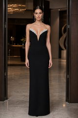 Black Crystal Bandage Formal Dress