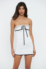 Off Shoulder Jacquard Mini Dress