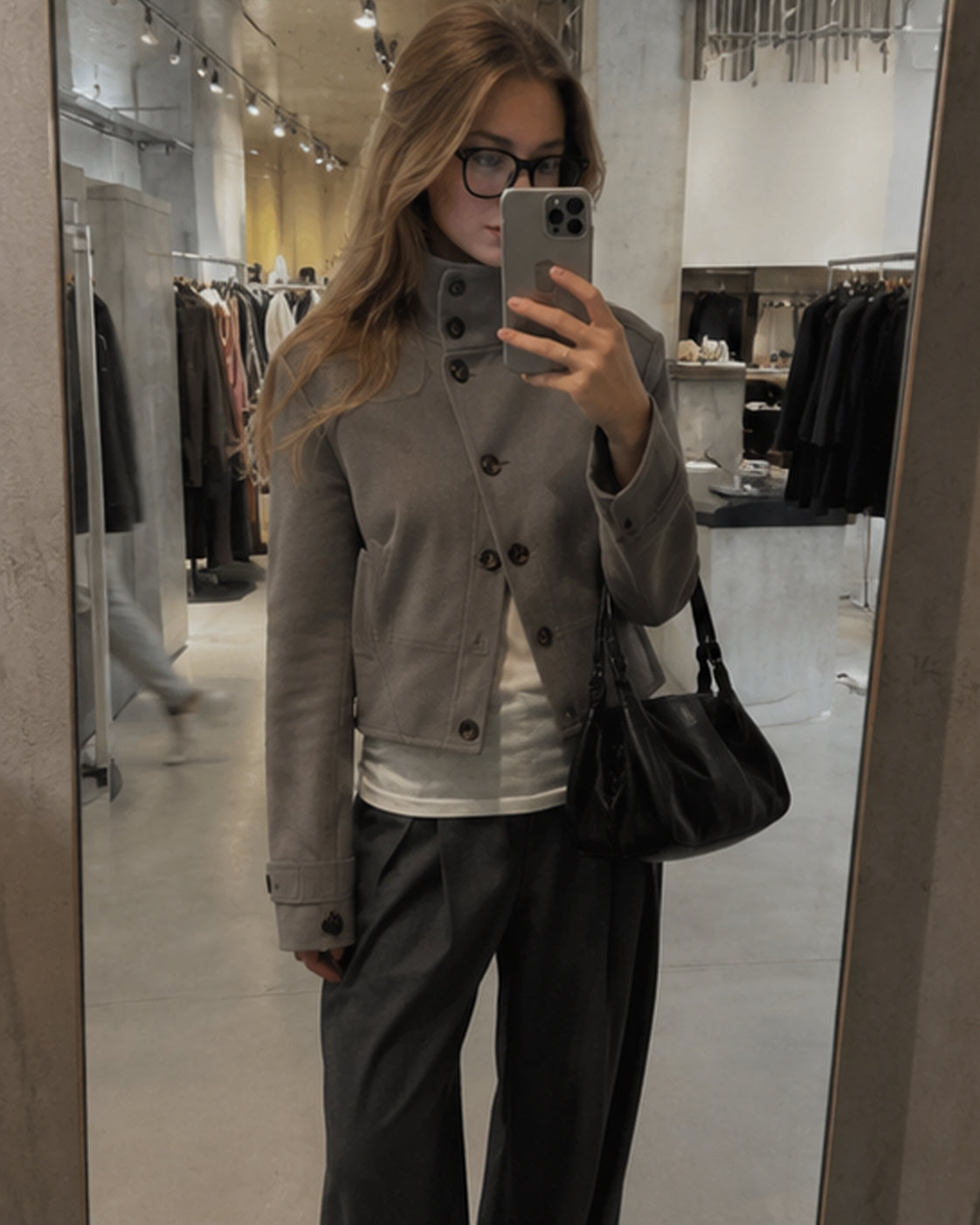 Slim Cropped Turtleneck Casual Jacket