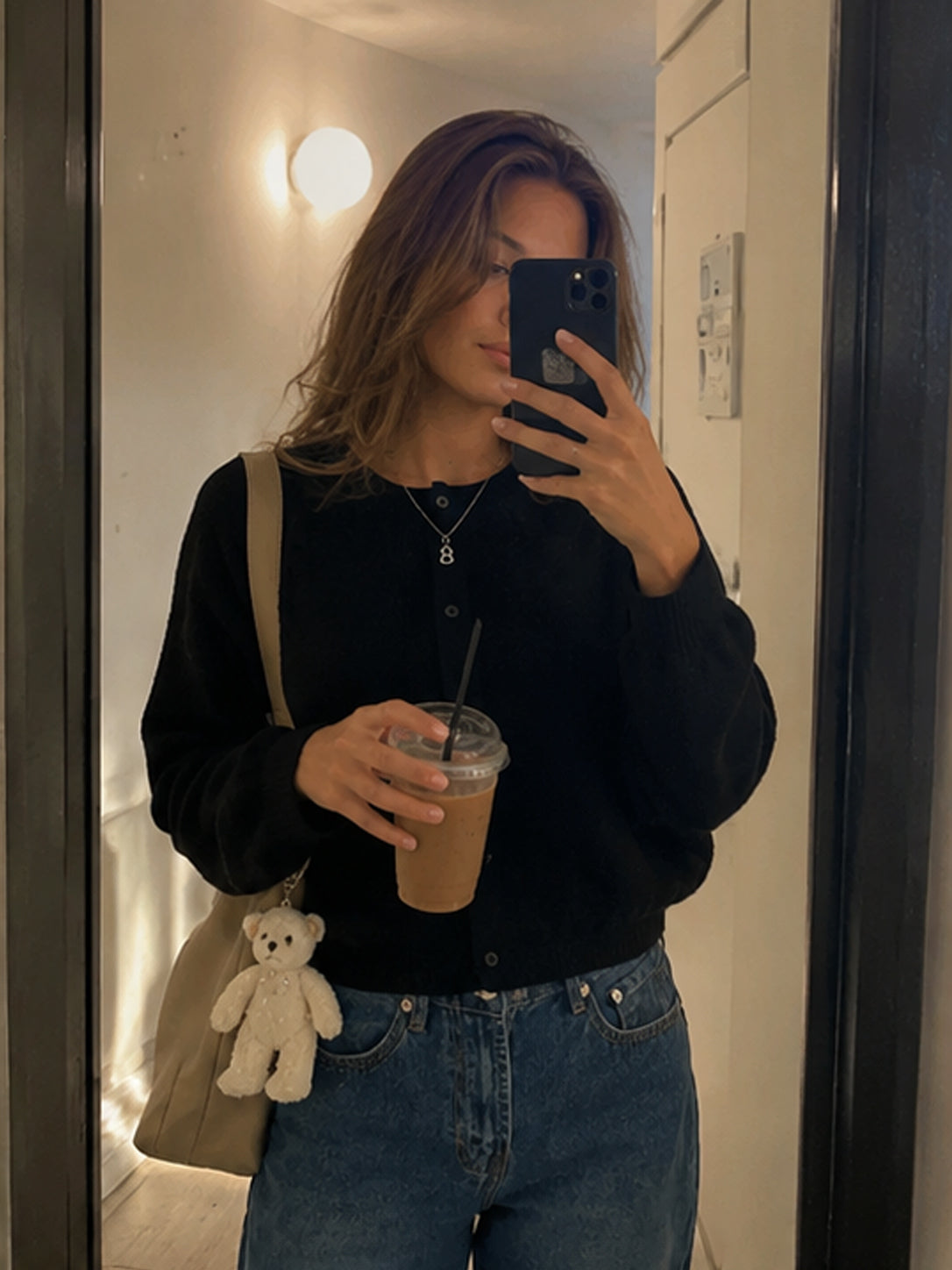 Cropped Knit Button Cardigan