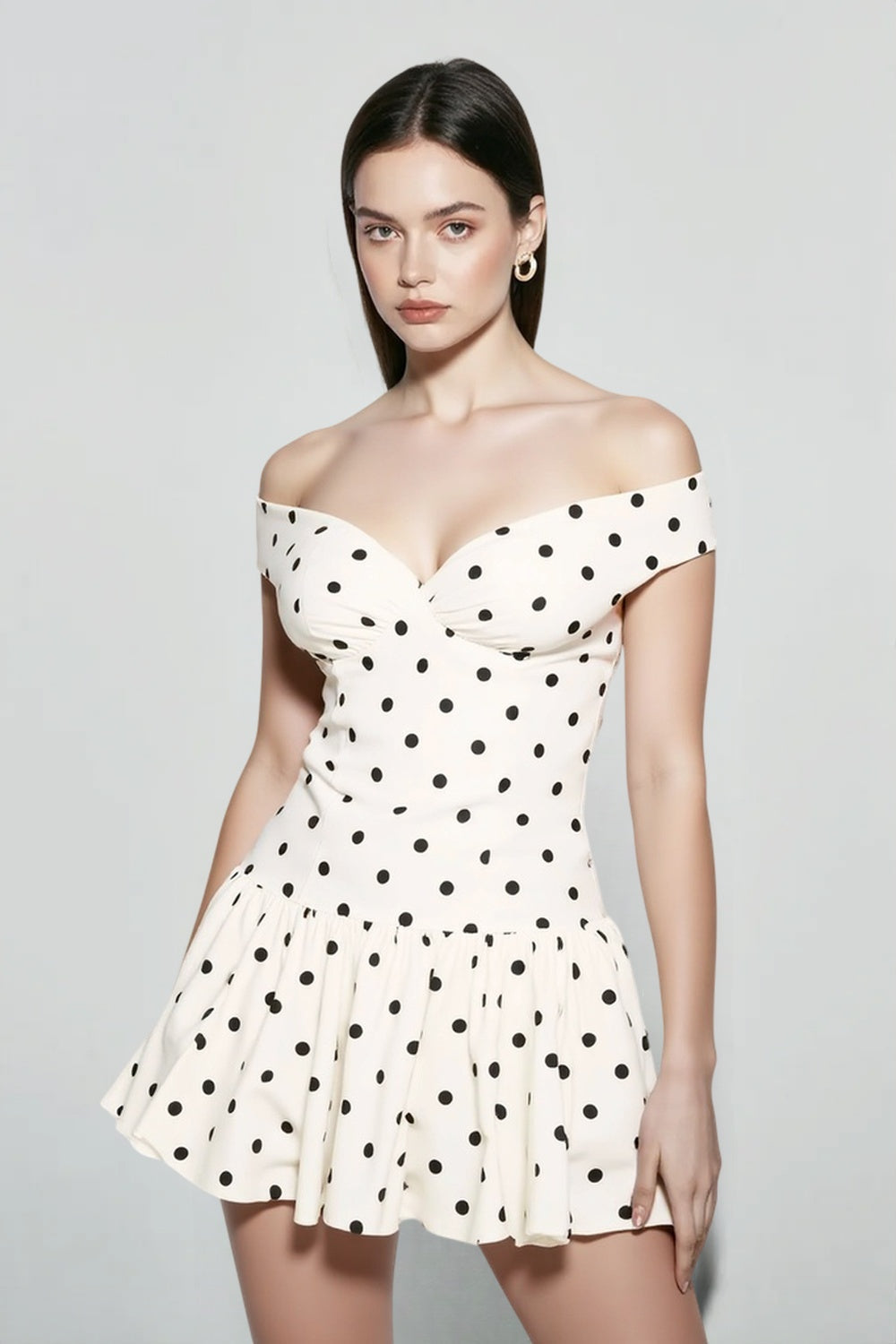 Off-Shoulder Peplum Mini Dress