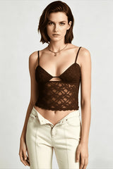 Lace Trim Slim Cami Top