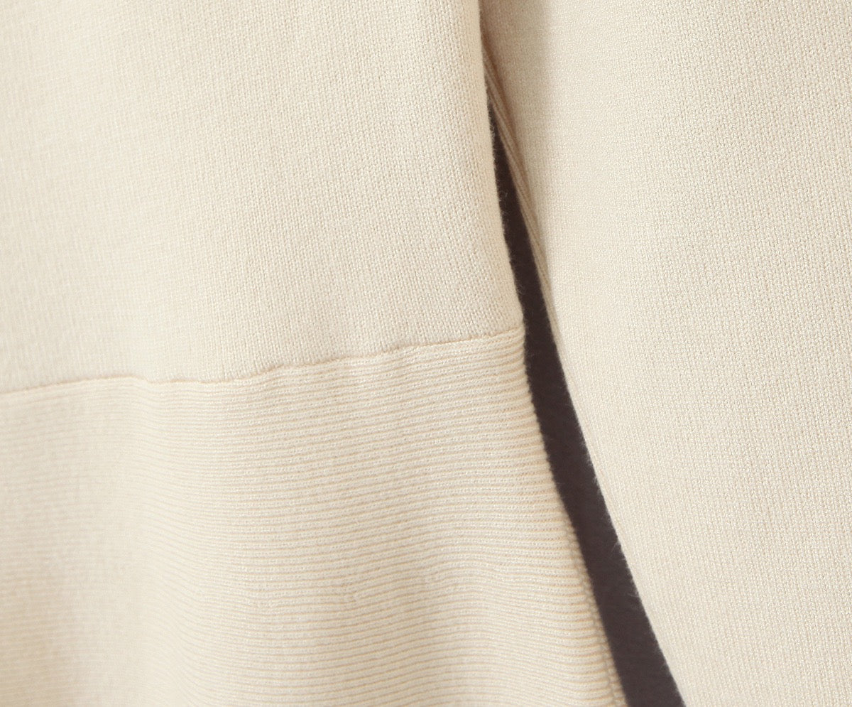 Square Collar Drawstring Zipper Knit Dress