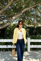Cropped Jacquard Sleeve Jacket