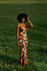 Plaid Halter Off Shoulder Maxi Dress