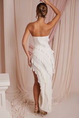 Bandeau Ruffle Detail Maxi Dress