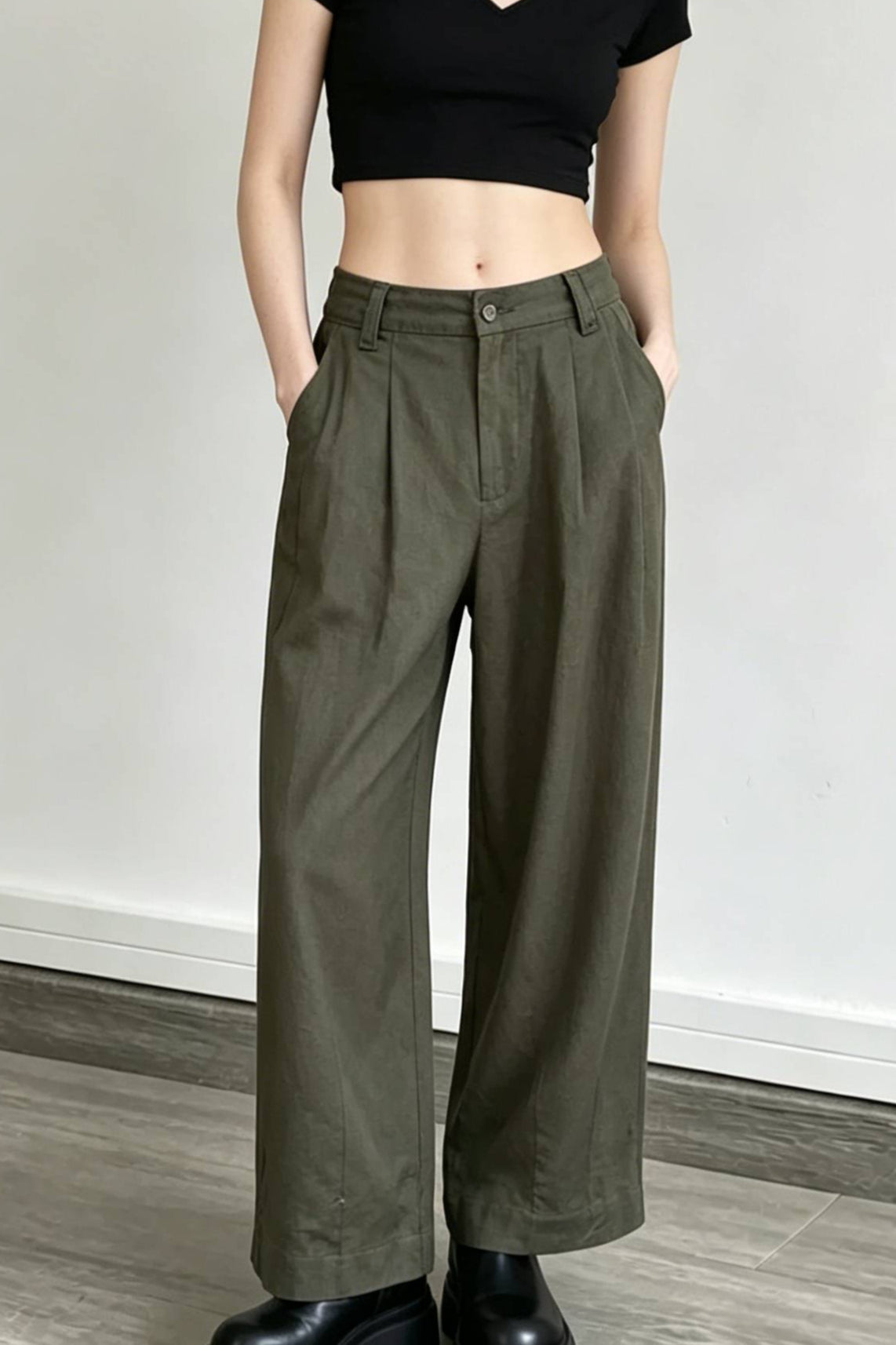 Linen Cropped Balloon Pants