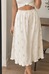 White Polka Dot Sheer Casual Skirt