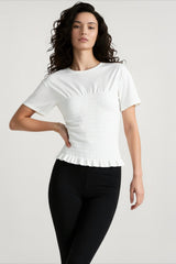 Ruched Waist Puff Hem T-shirts