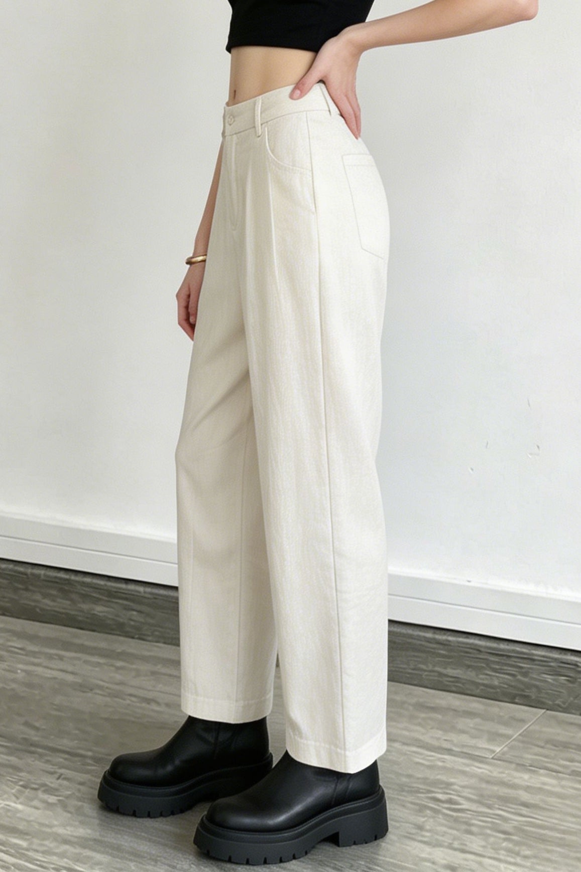 Linen Relaxed Cropped Pants