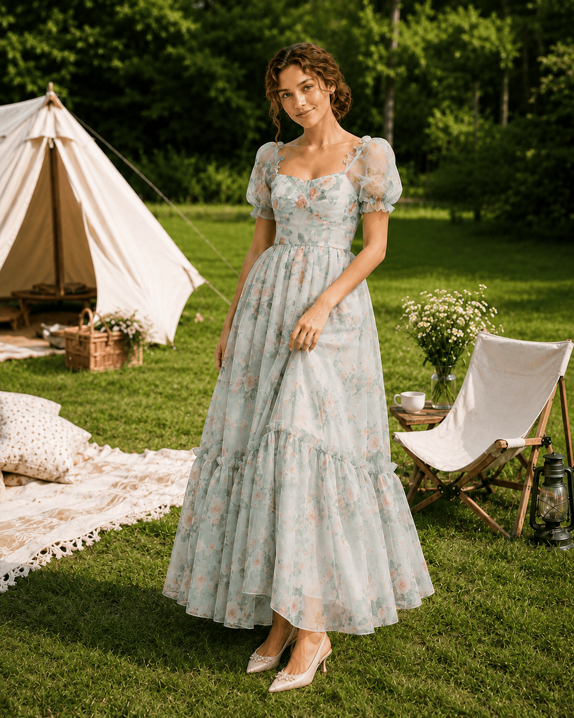 Vintage Evening Maxi Floral Dress