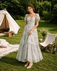 Vintage Evening Maxi Floral Dress