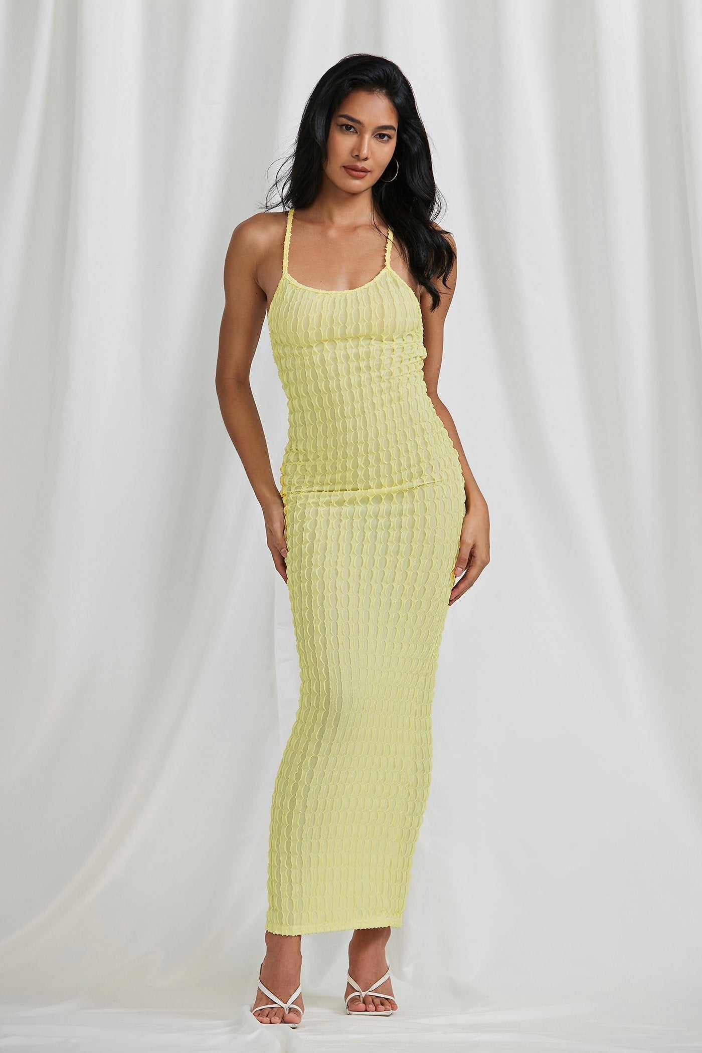 Cross Back Bodycon Maxi Dress
