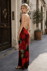 Lace Spaghetti Strap Holiday Maxi Dress