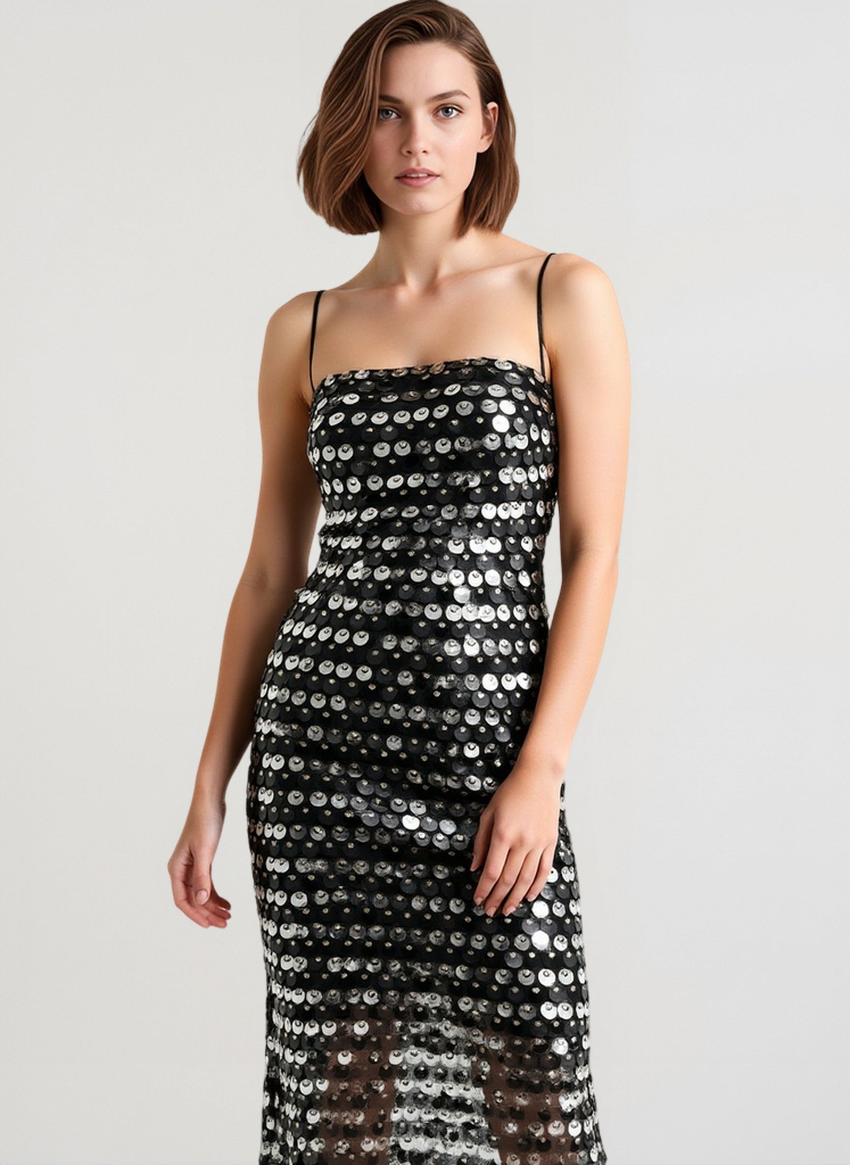 Spicy Girl Beaded Irregular Midi Dress